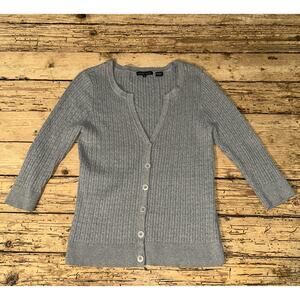 Jeane Pierre Women’s Size M Gray 3/4 Sleeve Cardigan